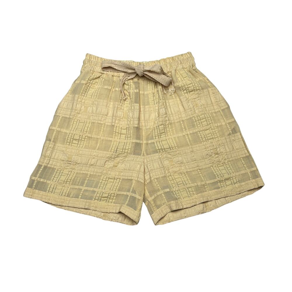CMMN SWDN Enzo Shorts Men's 48 Sheer Check Minimalist Luxury